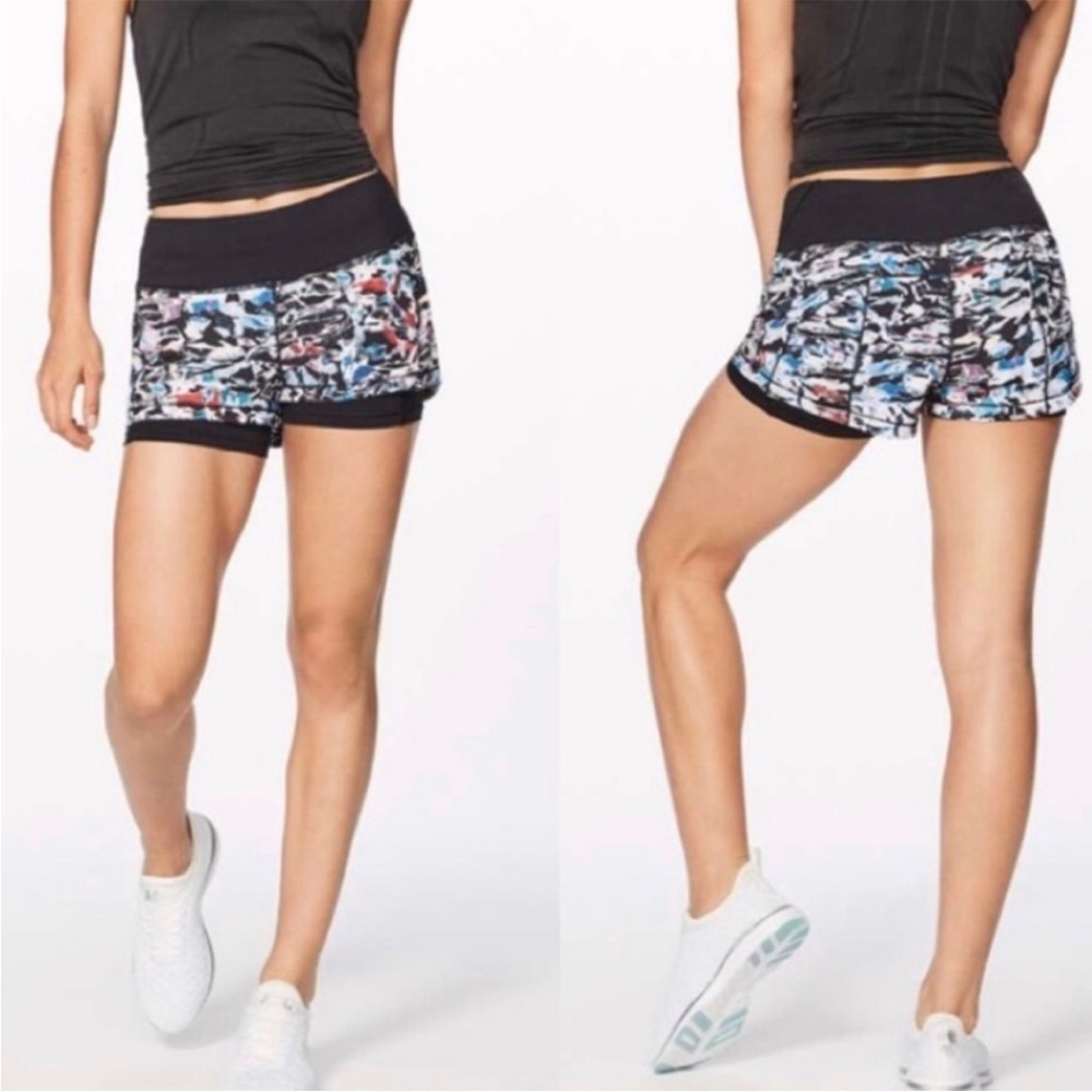 Lululemon Break Free Short 2.5" NWOT Culture Clash Multi Black Size 4